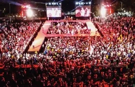 La manifestación de la "P" realizada en Barranquilla por Petro.