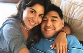 Gianinna Maradona y Diego Armando Maradona.