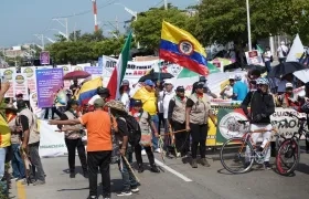 Marcha por el Día del Trabajo en Barranquilla.