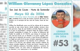 William Giovanny López González, una de las víctimas.