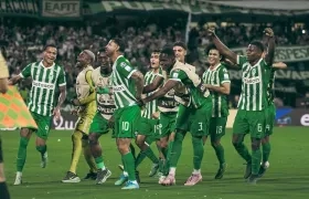 La celebración de los jugadores de Atlético Nacional.