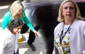 El exdiputado Nicolás Petro y la fiscal Lucy Laborde. 