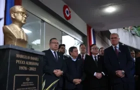 Homenaje póstumo al agente antimafia Marcelo Pecci, en Asunción, Paraguay.