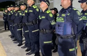 Fuerte dispositivo de seguridad de la Policía.