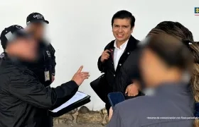 El alcalde de Villa de Leyva, Víctor Alfonso Gamboa Chaparro.