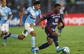 Joel Canchimbo durante el partido contra Sporting Cristal, en Lima. 