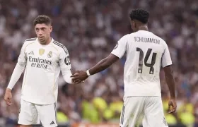 Fede Valverde y Aurélien Tchoaumeni, jugadores del Real Madrid.