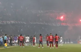 Los desmanes en el Atanasio Girardot en el partido DIM vs. Flamengo.