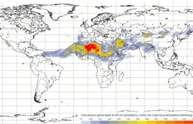 Mapa que ubica el fenómeno atmosférico. 