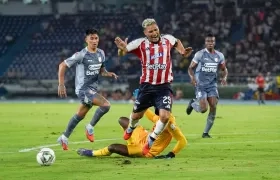 Teófilo Gutiérrez en el partido de Superliga contra Santa Fe, en Barranquilla.