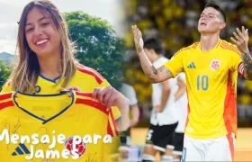Antonella Petro y James Rodríguez.