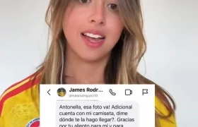 Antonella y el mensaje de James Rodríguez.
