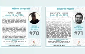 Milton Cerquera y Eduardo Ojeda, líderes asesinados. 