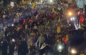 Imagen de la protesta en Bogotá.