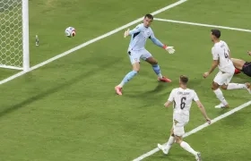 Momento del gol del triunfo de Corea del Sur.