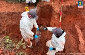 Diligencia de exhumación realizada en Ayapel (Córdoba).