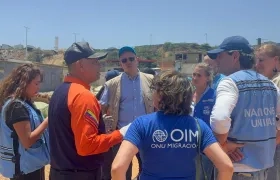 Gianluca Rampolla en la zona de desastre