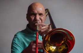 El trombonista Gustavo García, 'El pantera'