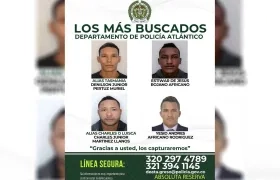 Cartel de más buscados en Atlántico.