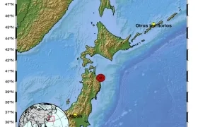 Imagen del epicentro del terremoto en Japón. 