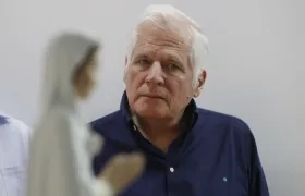 El excandidato presidencial Miguel Uribe Londoño, durante la misa de este domingo.