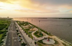 Panorámica del Malecón del Río, en Barranquilla. 