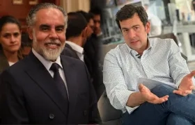 (Izq. a Der.) Armando Benedetti y Rodrigo Lara. 