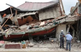 Una zona afectada por los terremotos del pasado miércoles.