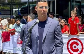 Cristiano Ronaldo habló con los periodistas antes del viaje a Estados Unidos. 