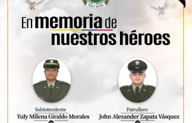 Policías asesinados en Medellín.