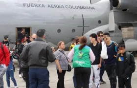 Repatriación de los primeros colombianos en Venezuela. 