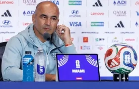 El español Roberto Martínez, técnico de Portugal, en rueda de prensa.