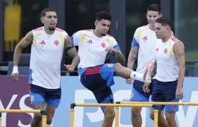 Daniel Muñoz, Luis Díaz, James Rodríguez y Juan Fernando Quintero, jugadores de la Selección Colombia. 