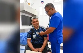 Teófilo Gutiérrez durante los exámenes médicos. 