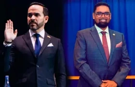 Abelardo De La Espriella y Mohamed Irfaan Ali, presidente electo de Colombia y presidente de Guyana, respectivamente.