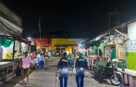 Policía en el centro de Barranquilla. 