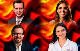 Arriba de derecha a izquierda Carlos Ríos y Valerie Lafaurie. Abajo: Nicolás Gómez y María Fernanda Sandoval.