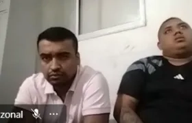 Luis Mariano Díaz y otro de los investigados. 