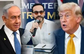 Benjamin Netanyahu, el presidente electo Abelardo De La Espriella, y Donald Trump.