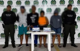 Cuatro de los capturados por el Gaula. 
