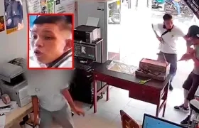 El rostro del delincuente quedó grabado en la cámara de seguridad. 
