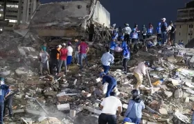 Edificios destruidos por el doble terremoto. 