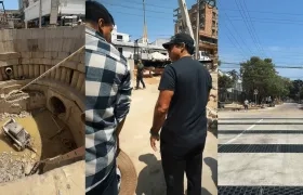 El alcalde Alejandro Char realizó un recorrido por la obra de canalización en el arroyo de la calle 85.
