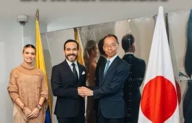 El Presidente electo, Abelardo de La Espriella con el embajador de Japón en Colombia, Shimizu Toru