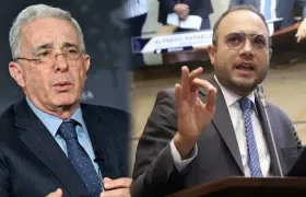 El expresidente Álvaro Uribe y el senador Alfredo Deluque.
