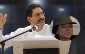 El senador Iván Cepeda y Juliana Guerrero.