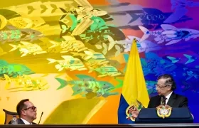 El presidente del Senado, Lidio García y el Presidente de la República, Gustavo Petro.
