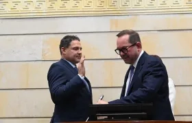 El senador Honorio Henríquez en el momento de la posesión como presidente de la corporación.