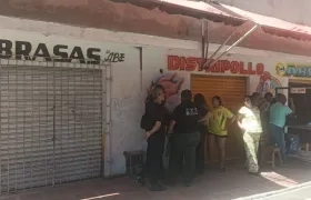 Lugar del asesinato del comerciante.