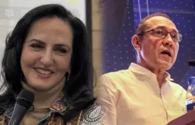 María Fernanda Cabal y el ministro de Trabajo, Antonio Sanguino.